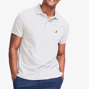 Grey Nautica Polo with stripes on collar